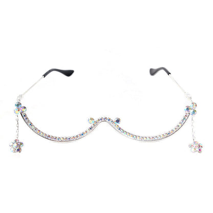 Crystal Non-Lens Decorative Sunglasses | Onlymaker Hot Sale
