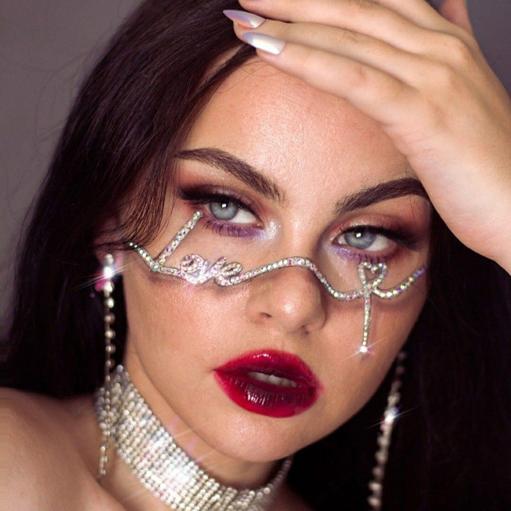 Rhinestone Love Heart Non-Lens Sunglasses | Onlymaker Trusted