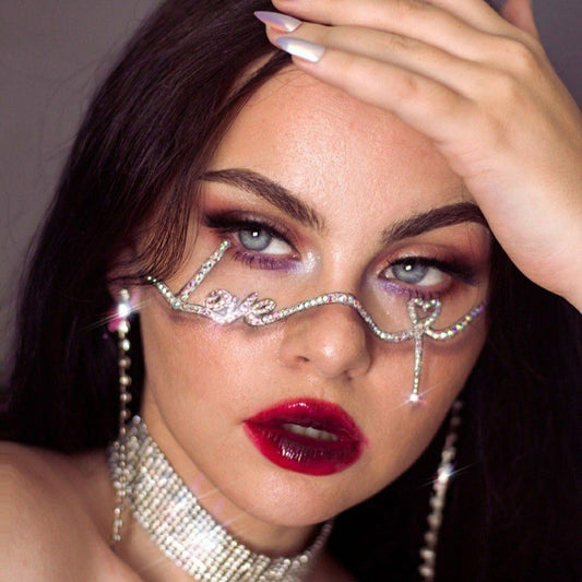 Rhinestone Love Heart Non-Lens Sunglasses | Onlymaker Trusted
