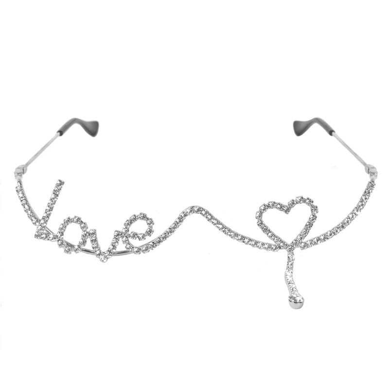 Rhinestone Love Heart Non-Lens Sunglasses | Onlymaker Trusted