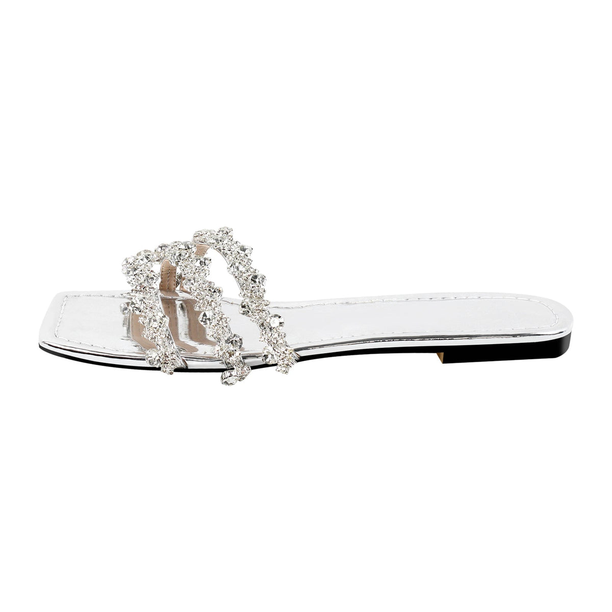 Rhinestone Straps Square Toe Flats | Onlymaker Top Pick
