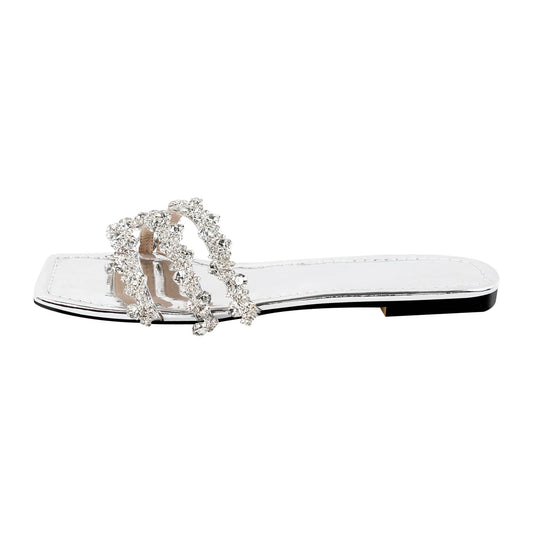 Rhinestone Straps Square Toe Flats | Onlymaker Top Pick