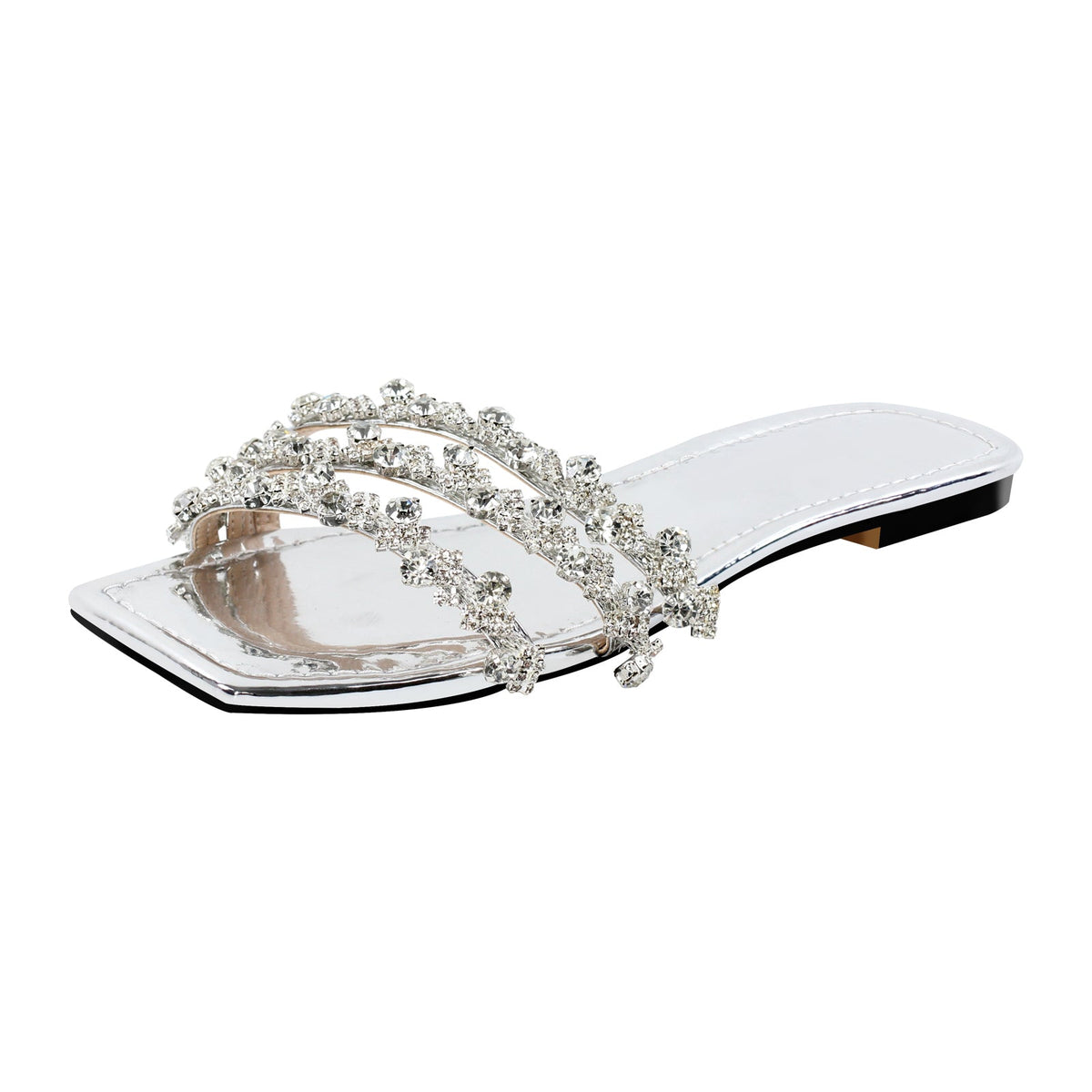 Rhinestone Straps Square Toe Flats | Onlymaker Top Pick