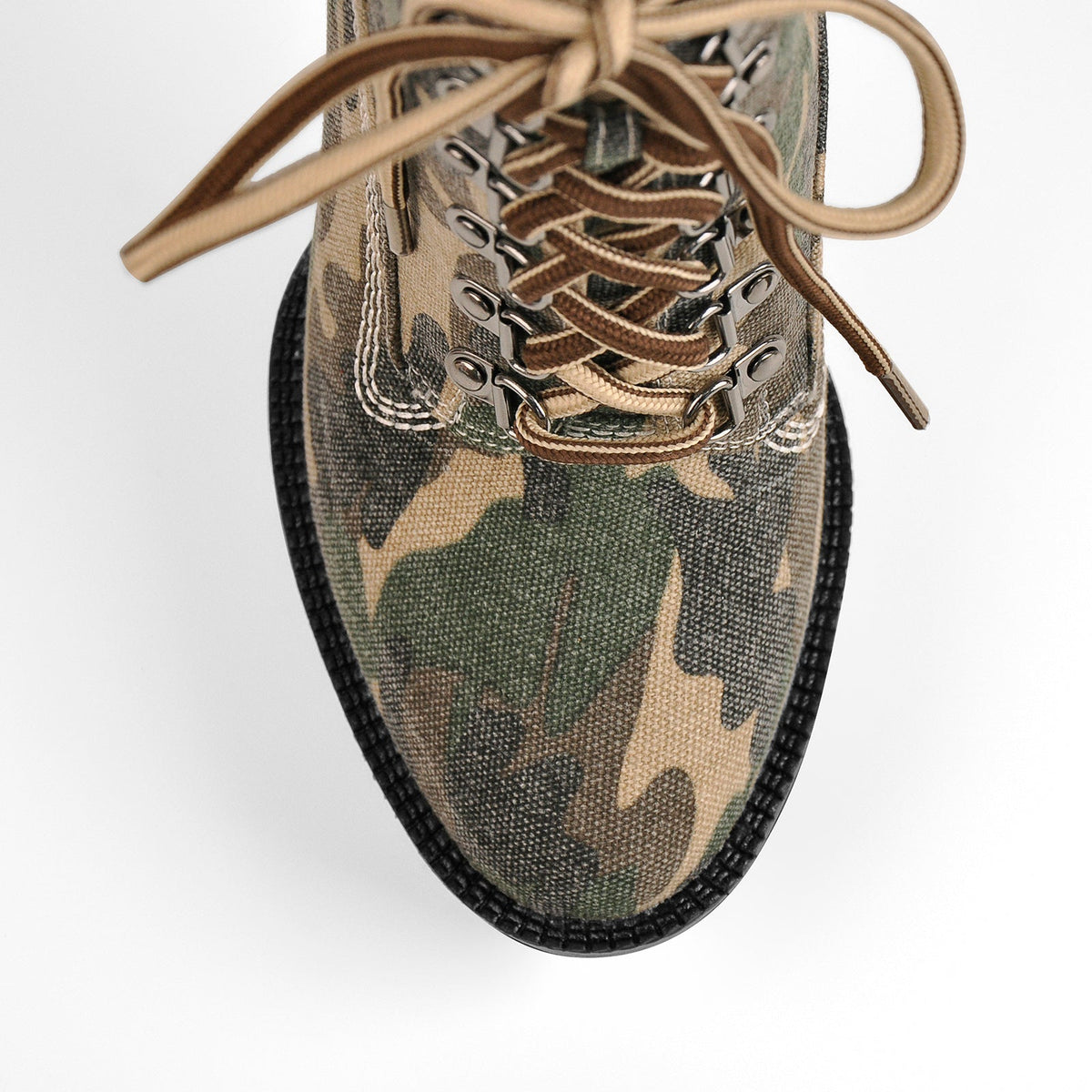 Camouflage Round Toe Platform Chunky Heels Ankle Boots | Onlymaker Featured