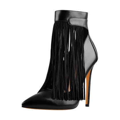 Fringe Pointed Toe Stiletto High Heels Ankle Pumps | Onlymaker Hot Sale