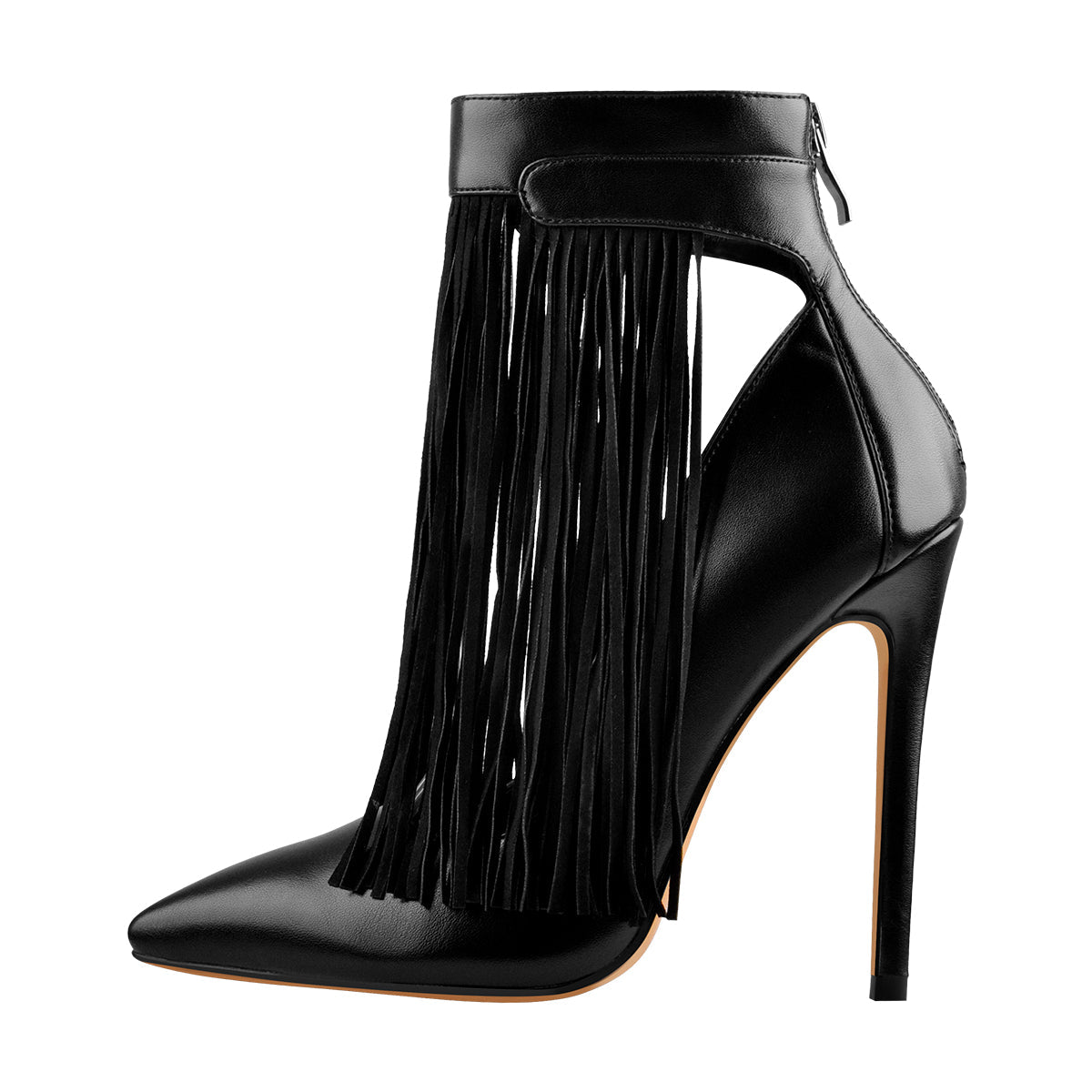Fringe Pointed Toe Stiletto High Heels Ankle Pumps | Onlymaker Hot Sale