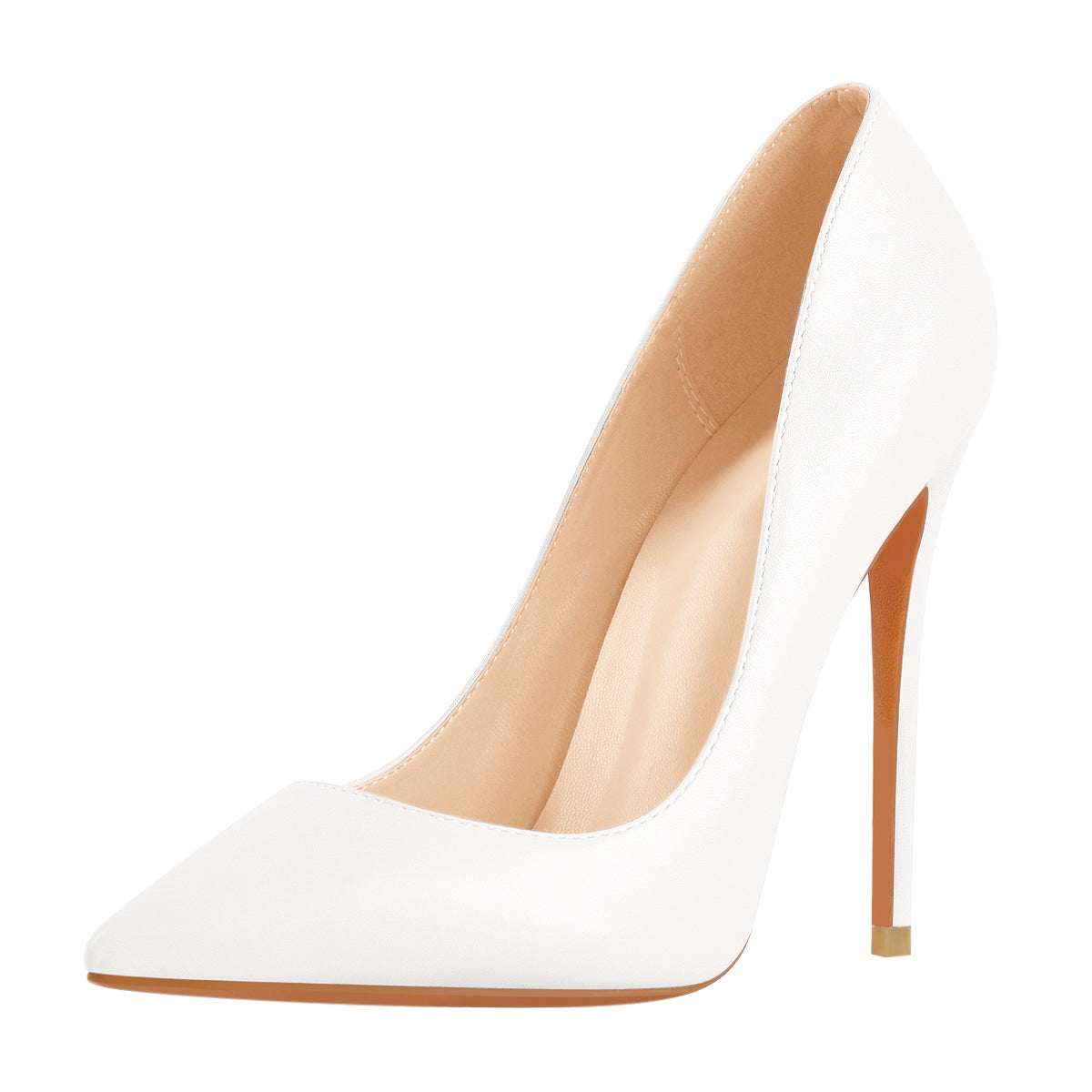 Matte White Pointed Toe Stiletto Pumps | Onlymaker Signature