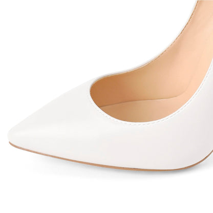 Matte White Pointed Toe Stiletto Pumps | Onlymaker Signature