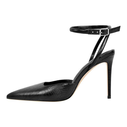 Pointed Toe Stiletto Ankle Strap Pumps | Onlymaker Great Value