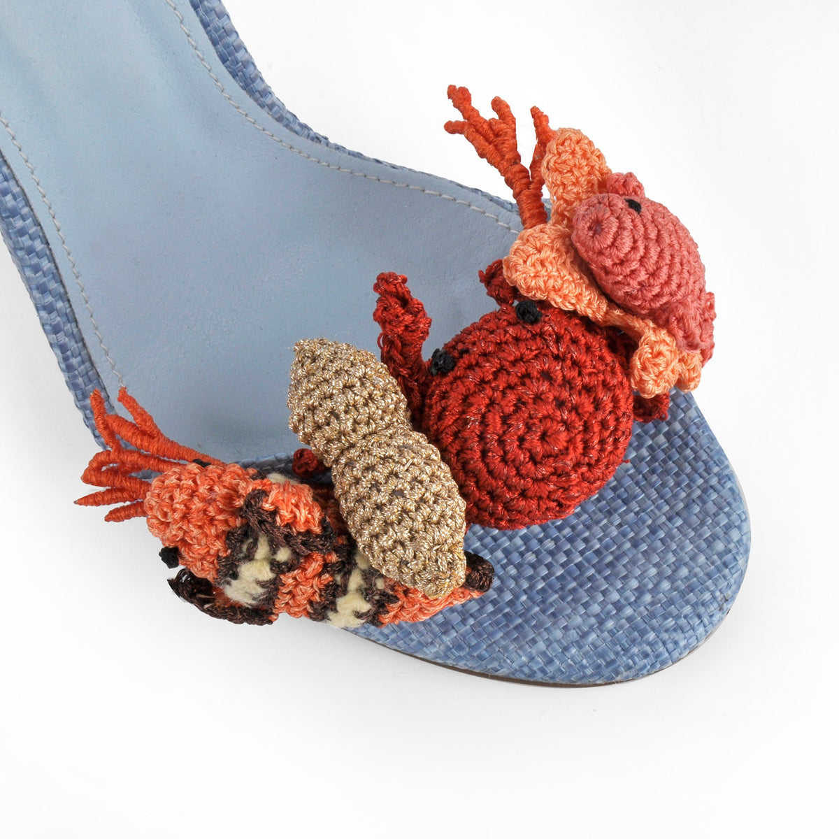 Round Toe Woven Embellished Ankle Strap Sandals | Onlymaker Value