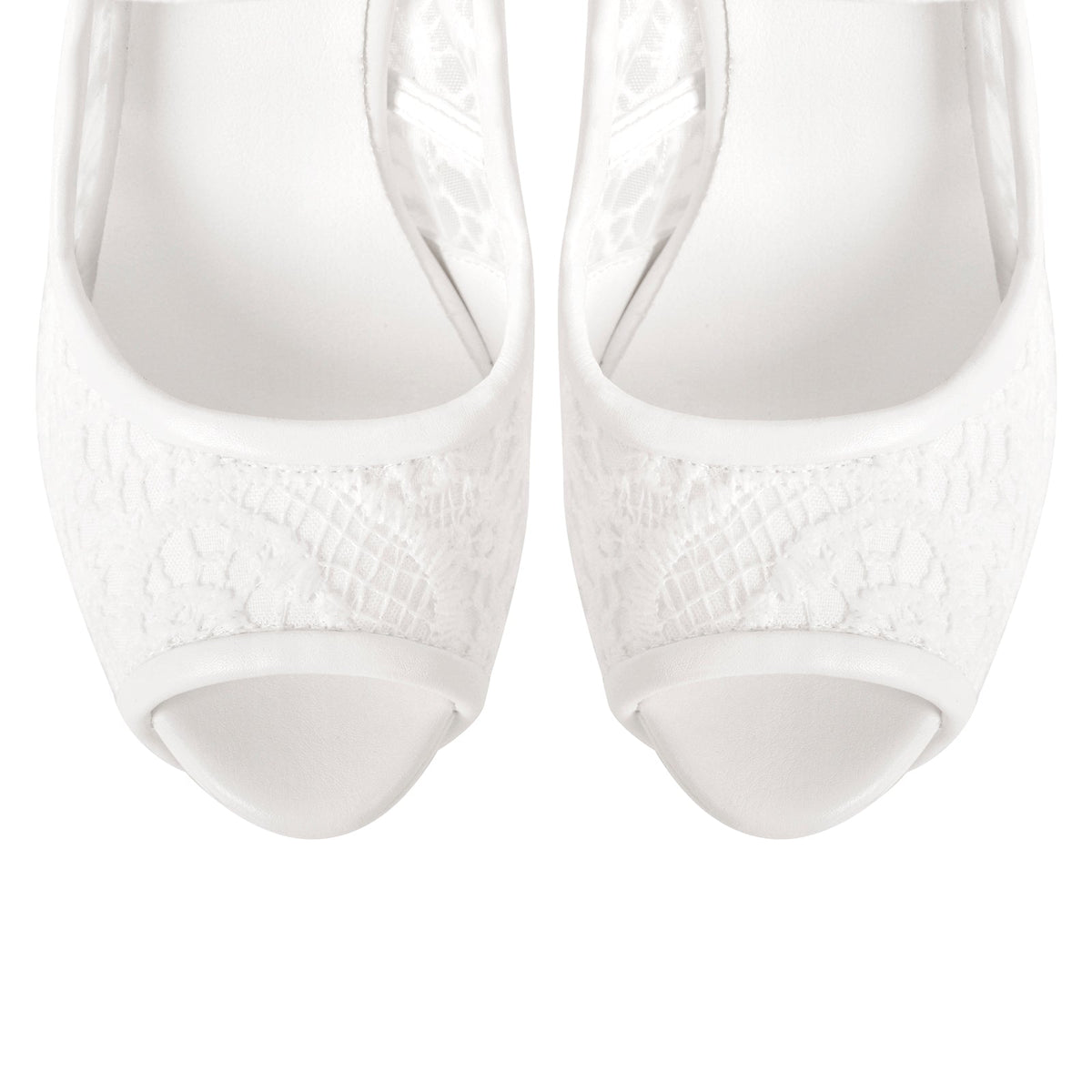 Peep Toe Platform Criss Cross Strap Mesh High Heels | Onlymaker Exclusive
