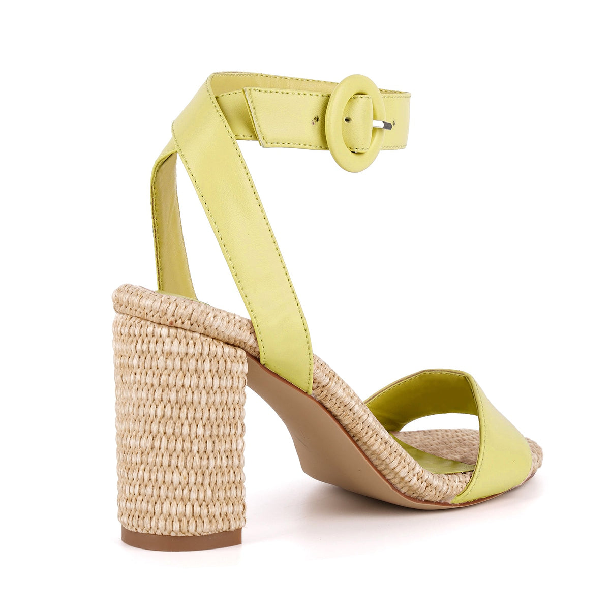 Straw Ankle Strap Chunky Heel Sandals | Onlymaker Hot Sale