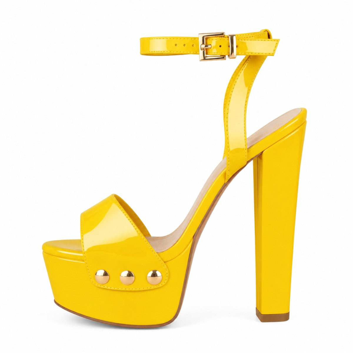 Platform Patent Leather Ankle Strap Sandals | Onlymaker Special Offer