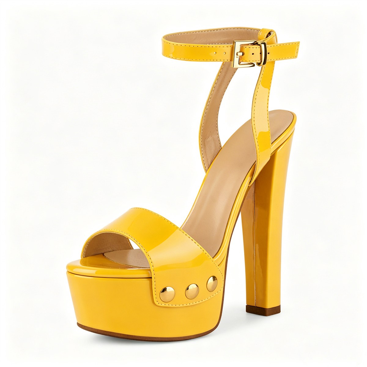 Platform Patent Leather Ankle Strap Sandals | Onlymaker Special Offer
