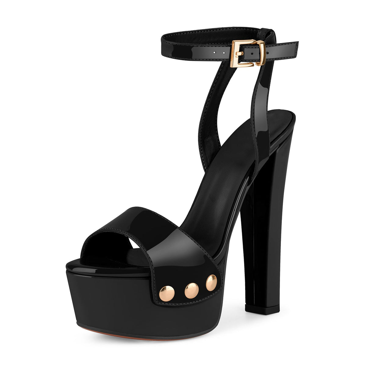 Platform Patent Leather Ankle Strap Sandals | Onlymaker Special Offer