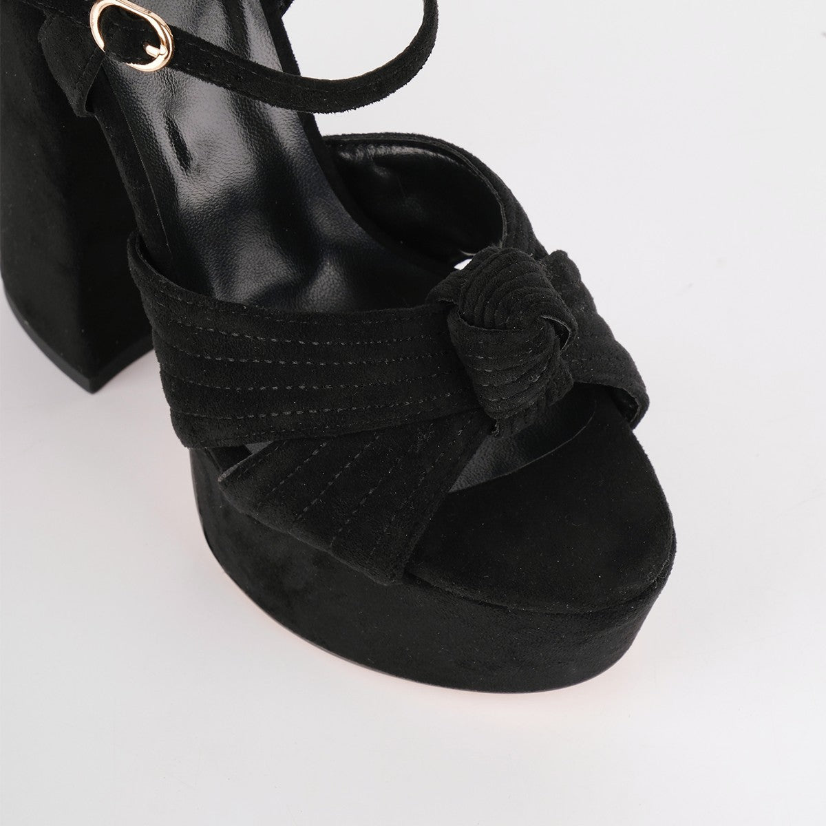 Suede Platform Buckle Strap Chunky Sandals | Onlymaker Exclusive