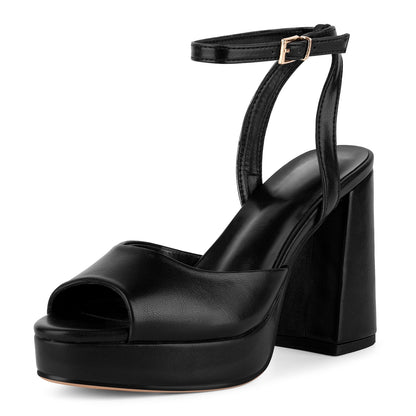 Platform Chunky Heel Ankle Strap Sandals | Onlymaker Value
