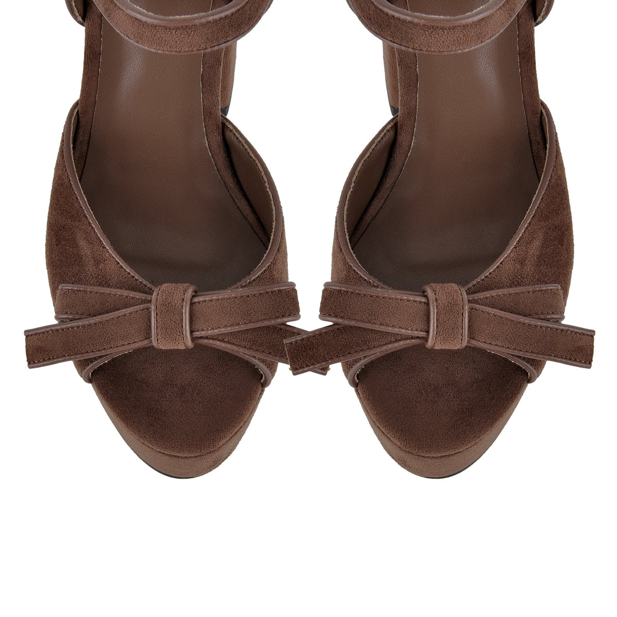 Suede Platform Bow Buckle Strap Sandals | Onlymaker Essential