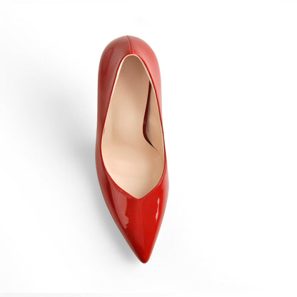Red Pointed Toe Patent Leather High Heels Stiletto Pumps | Onlymaker Sale
