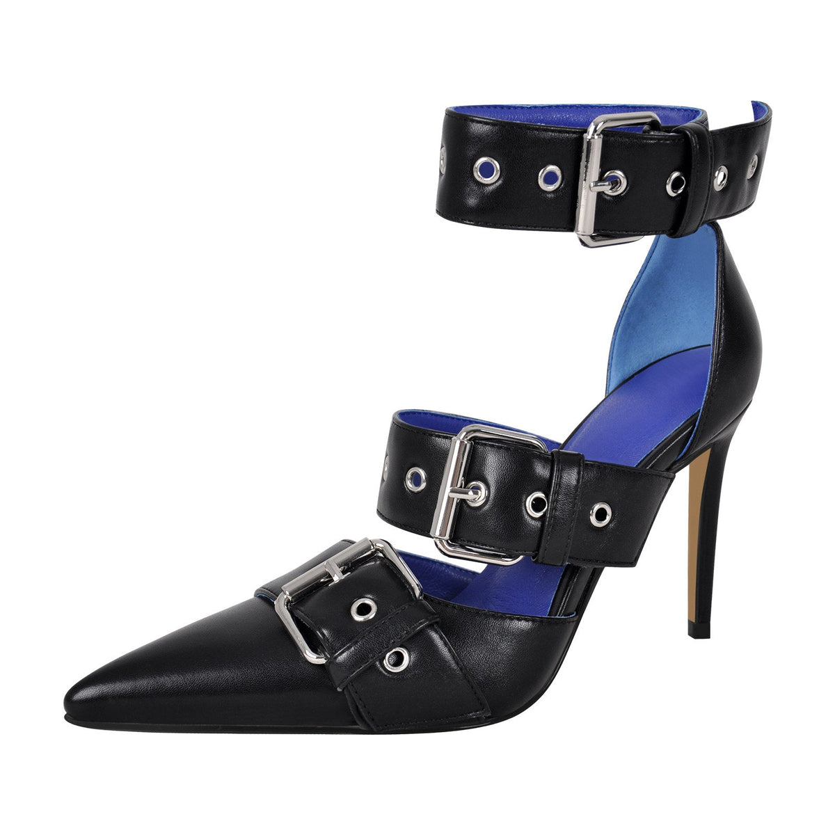 Pointed Toe Ankle Buckle Strap High Heels Pumps | Onlymaker Hot Sale