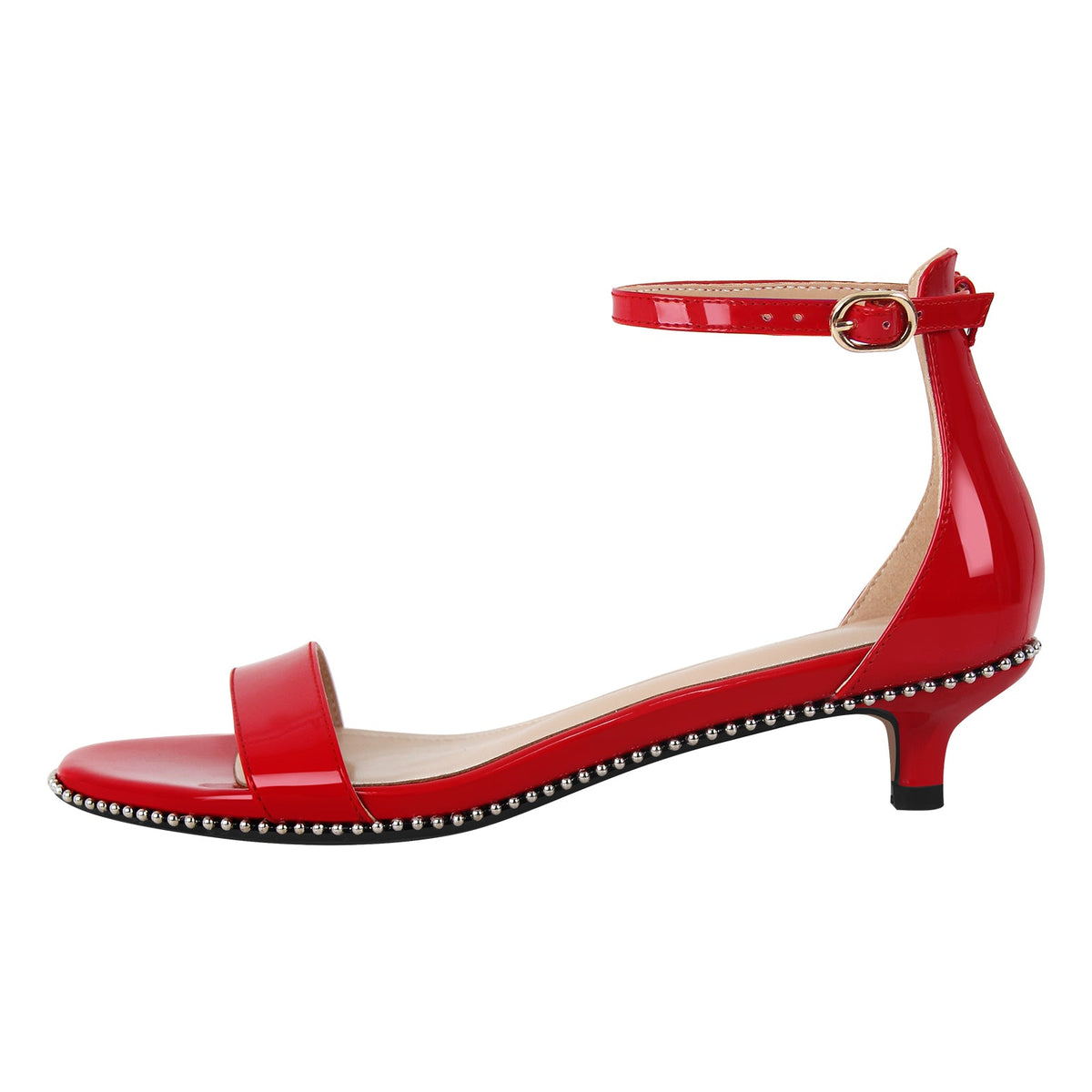 Round Toe Rivet Ankle Strap Sandals | Onlymaker Latest