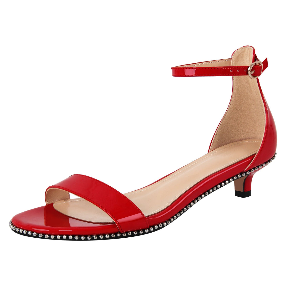 Round Toe Rivet Ankle Strap Sandals | Onlymaker Latest