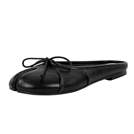 Bow Round Toe Tabi Mule Flats | Onlymaker Special Offer