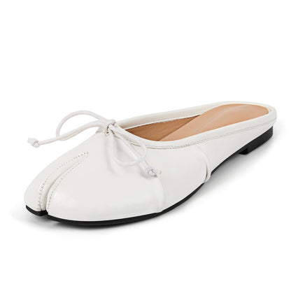 Bow Round Toe Tabi Mule Flats | Onlymaker Special Offer