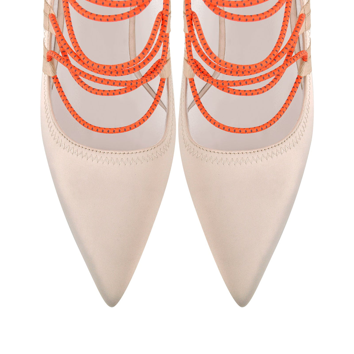 Pointed Toe Gladiator Lace-up Satin Pumps | Onlymaker Everyday