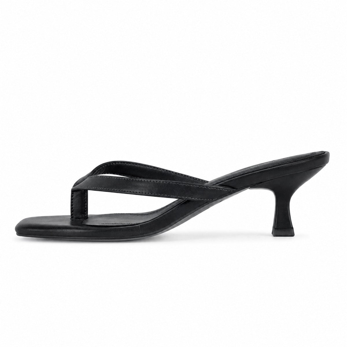Square Toe Flip-Flop Kitten Heel Sandals | Onlymaker Exclusive