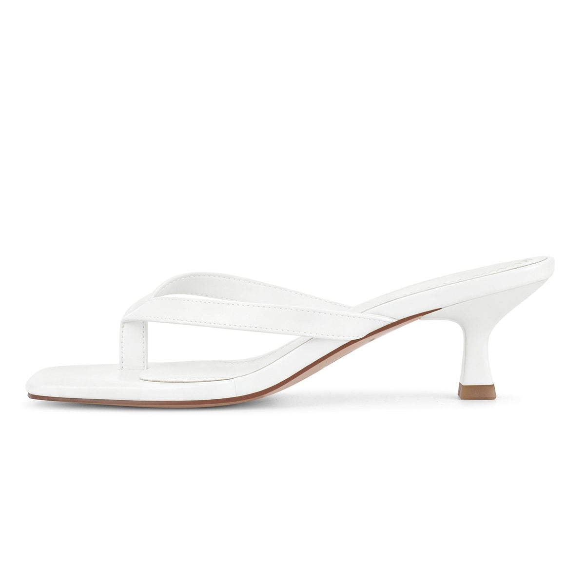 Square Toe Flip-Flop Kitten Heel Sandals | Onlymaker Exclusive
