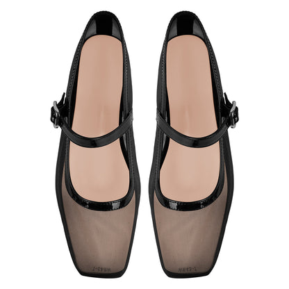 Mesh Square Toe Mary Jane Ballet Flats | Onlymaker Everyday