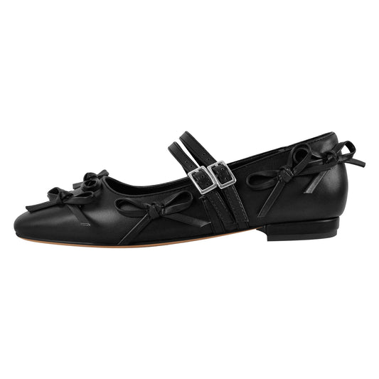 Bow Square Toe Mary Jane Ballet Flats | Onlymaker Trusted
