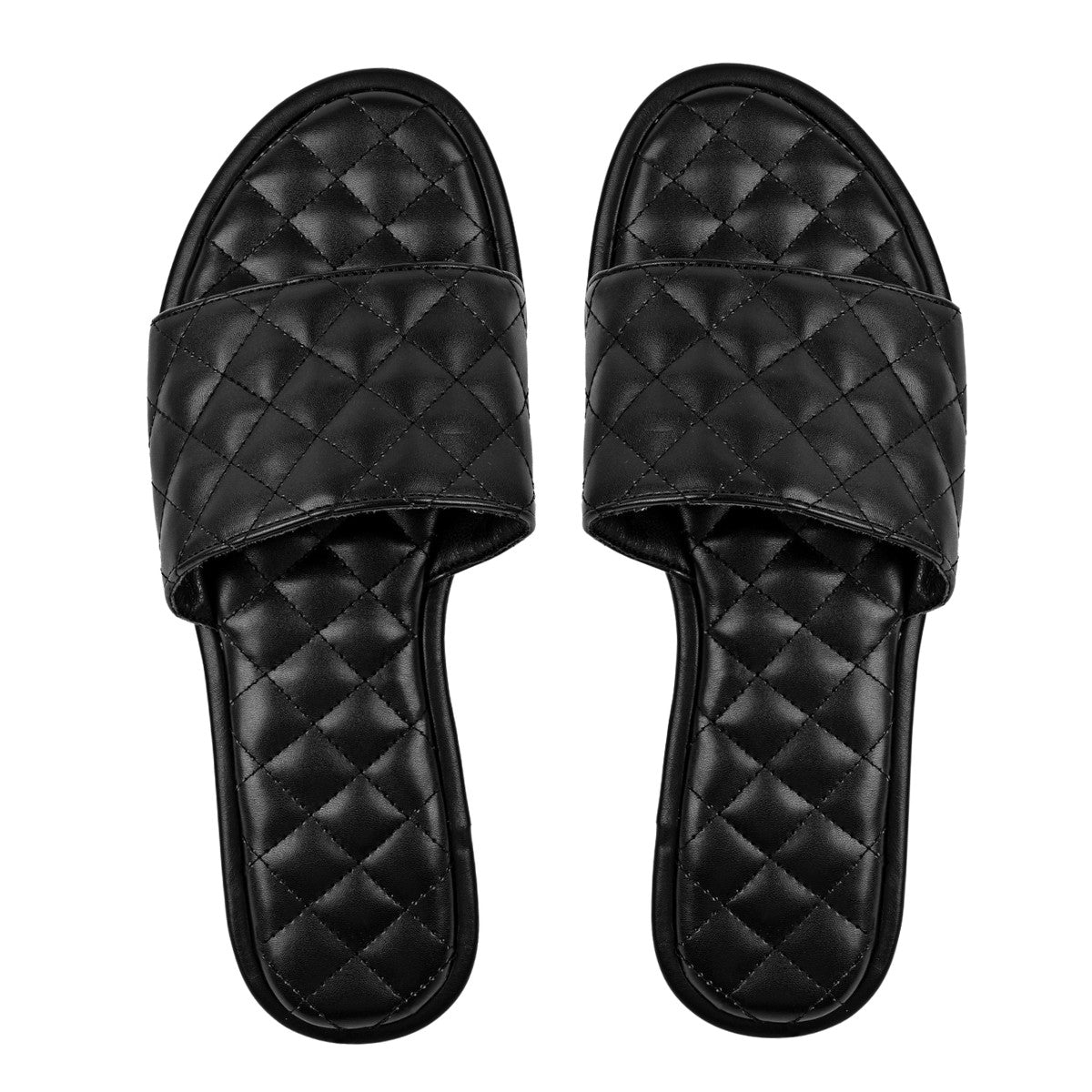 Round Toe Quilted Sandals Flats | Onlymaker Trusted