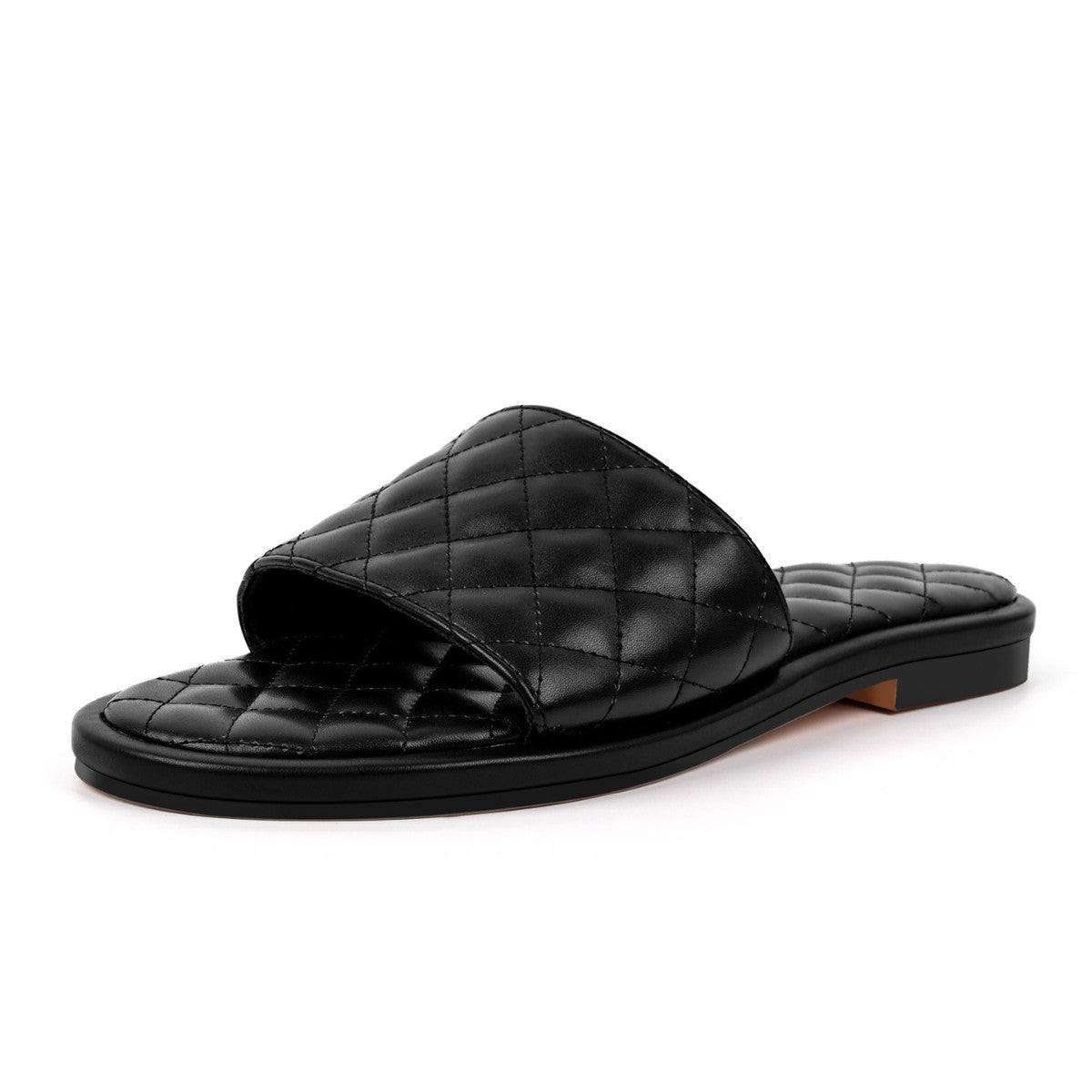 Round Toe Quilted Sandals Flats | Onlymaker Trusted