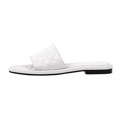 Round Toe Quilted Sandals Flats | Onlymaker Trusted