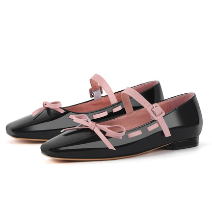 Bow Square Toe Mary Jane Ballet Flats | Onlymaker Special Offer