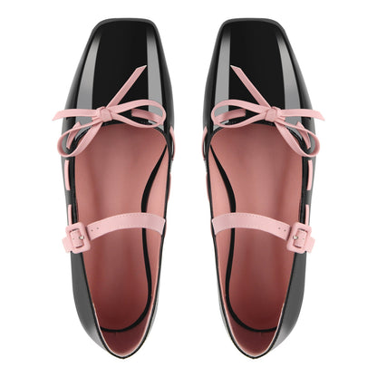 Bow Square Toe Mary Jane Ballet Flats | Onlymaker Special Offer
