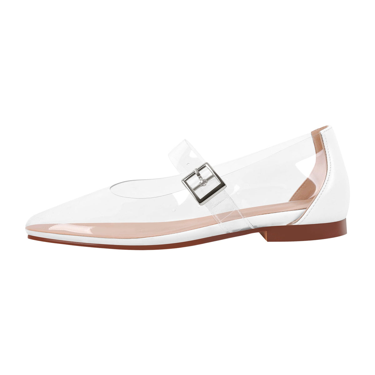 Clear Round Toe Buckle Flats | Onlymaker Exclusive