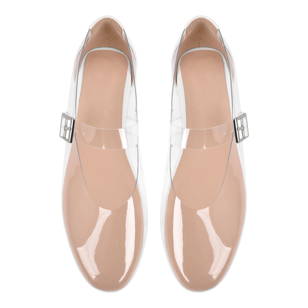 Clear Round Toe Buckle Flats | Onlymaker Exclusive