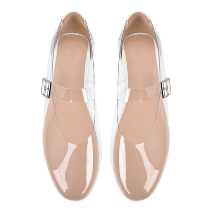 Clear Round Toe Buckle Flats | Onlymaker Exclusive