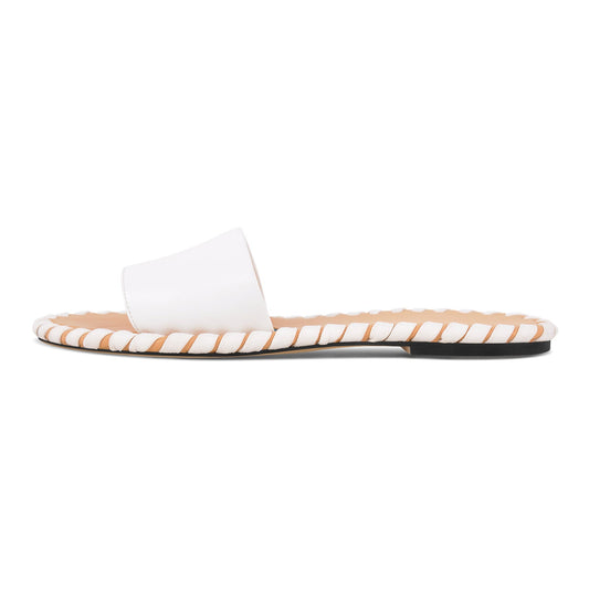 Round Toe Stitch Sandals Flats | Onlymaker Quality