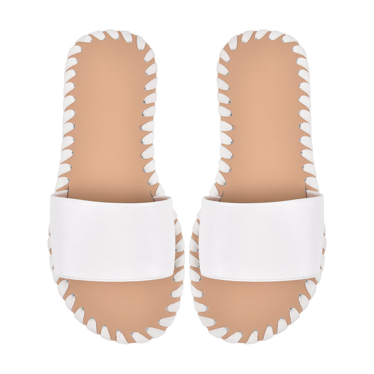 Round Toe Stitch Sandals Flats | Onlymaker Quality